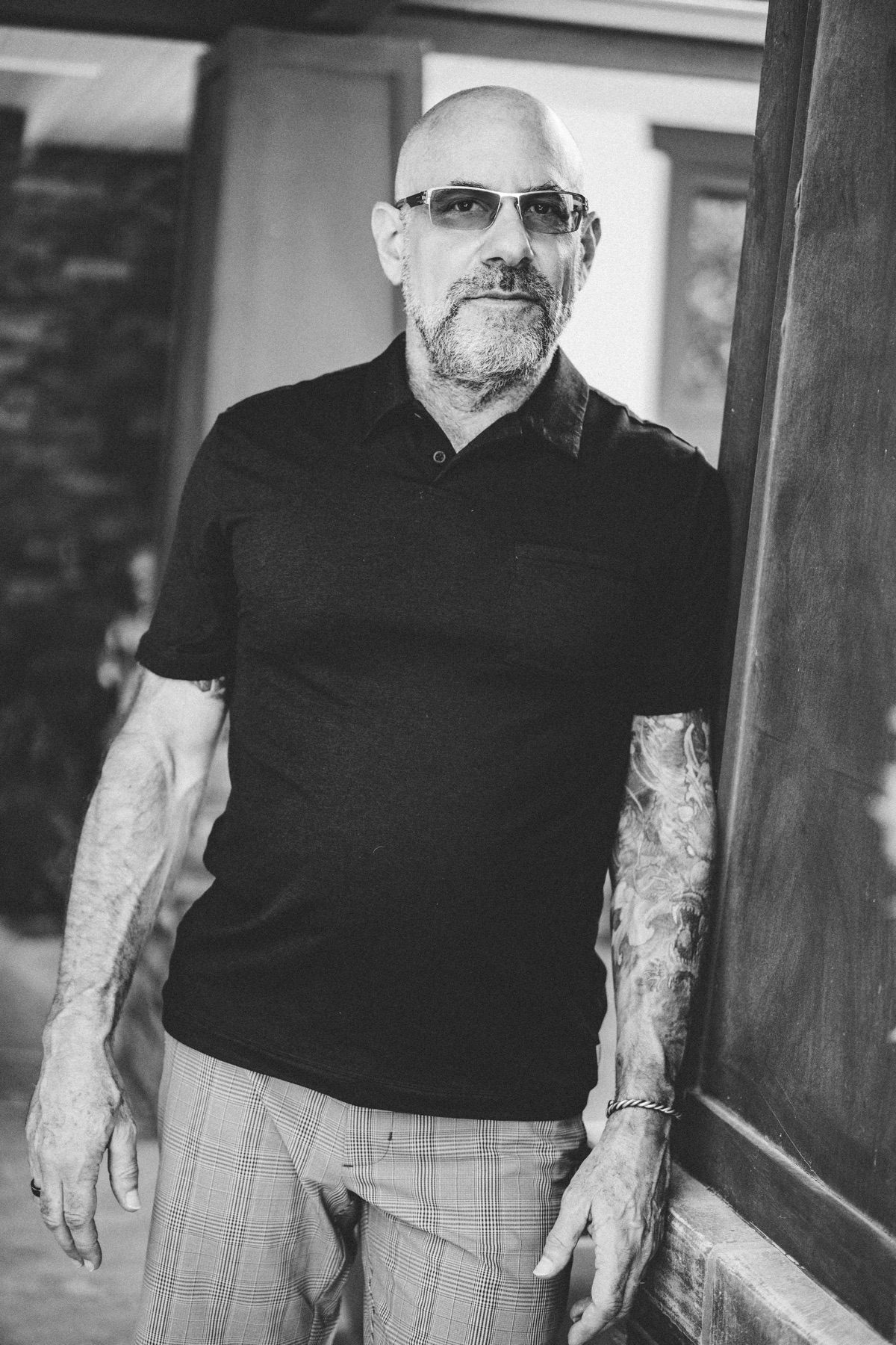 Black-and-white portrait of Bentley Richards